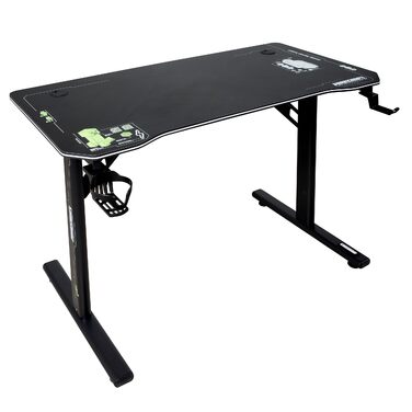 Оригінальний стіл Minecraft, ігровий стіл з підсклянником та гачком для навушників, чорний