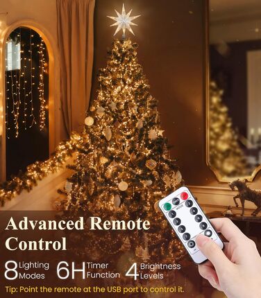 Різдвяна верхівка для ялинки у формі зірки Luxspire