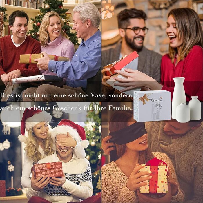 Білі керамічні вази Набір з 3 маленьких квіткових ваз для декору, сучасний сільський декор для дому на фермі, декоративні вази для