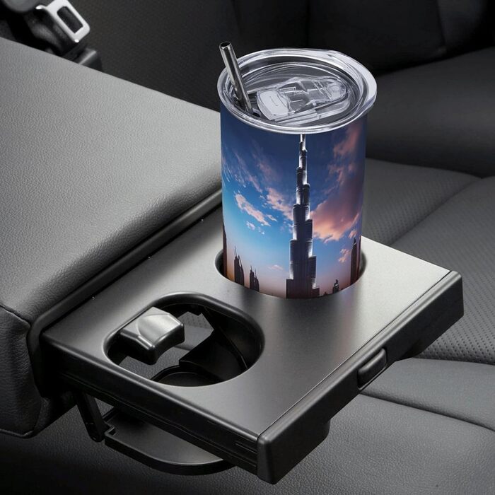 Стаканчик з прямою трубочкою об&39ємом 590 мл, Dubai Sidewinder Tower, дорожній стаканчик з принтом, підходить для кемпінгу, офісу та дому