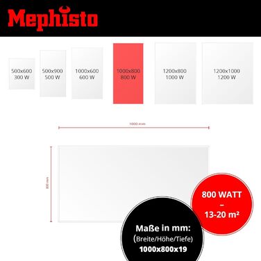 Інфрачервоний обігрівач Mephisto, настінний/стельовий окремостоячий обігрівач, енергозберігаючий електричний обігрівач, включає пульт дистанційного керування та термостат, керування через Wi-Fi додаток, 300-1200 Вт, вихідна потужність 800 Вт, аксесуари ко