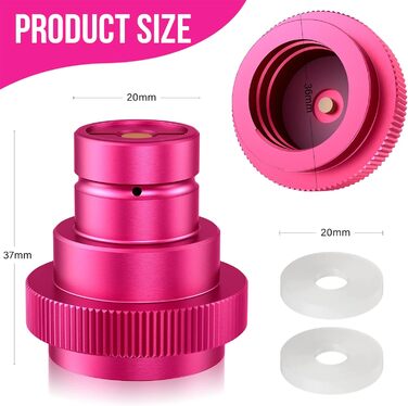 Швидкий адаптер для CO2 Soda, сумісний з Duo/Terra/Art, Sodastream Adapter 425 г Циліндр 60 л Трапецієподібна різьба TR21-4, рожевий, F-QC1.0-P, 2 Quick-Adapter