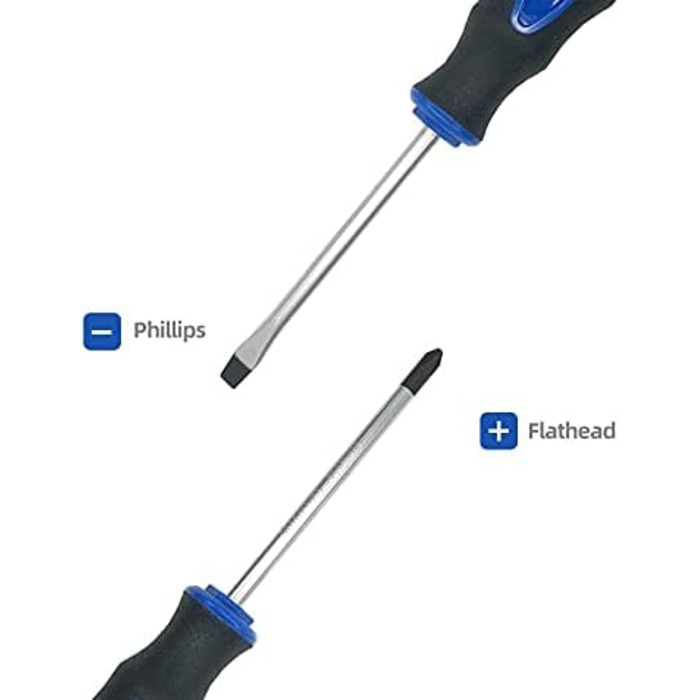 Набір викруток ROTATION 6 предметів з магнітними наконечниками 3 хрестові та 3 плоскі викрутки, професійна ручка-подушка 6-частинний набір ручного інструменту, синій