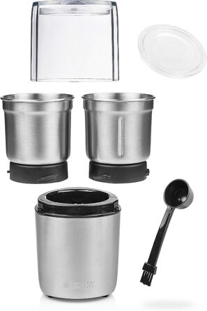 Подрібнювач Princess Pesto Maker мультичоппер з 2 ножами з нержавіючої сталі, 200 Вт, 190 г, для твердих та рідких інгредієнтів, 221040