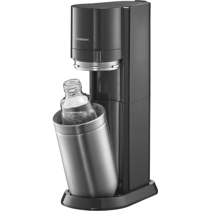 Пакет SodaStream Soda maker DUO з циліндром CO2 Quick-Connect, 2 шт. скляною пляшкою 1 л і пластиковою пляшкою 1 л, яку можна мити в посудомийній машині, висота 44 см, колір титан