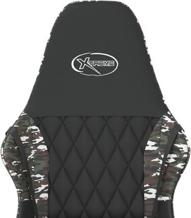 Геймерське крісло, штучна шкіра, чорне з камуфляжем, регульоване по висоті, ергономічне, для офісу та комп&39ютерних ігор, камуфляж