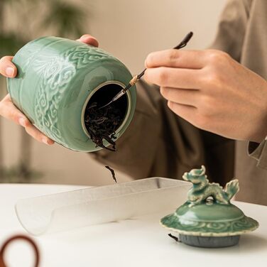 Керамічна чайна ємність Cabilock з кришкою, вінтажна банка для імбиру, китайське храмове скло, порцеляна, декоративна ваза для квітів, банка для зберігання чаю, спецій та прянощів