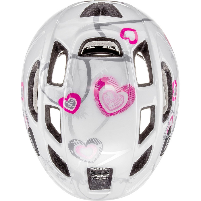 Легкий велосипедний шолом для дітей - індивідуальне регулювання розміру - розсувний зі світлодіодним підсвічуванням 51-55 см серце