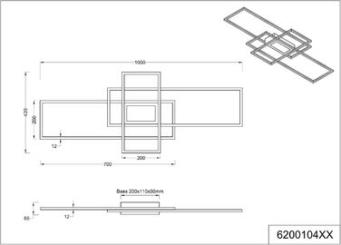 Стеля LED-світильник Trio Leuchten Irvine 620010431, матовий білий метал, 60 Вт LED, з пультом, димером та нічним підсвічуванням