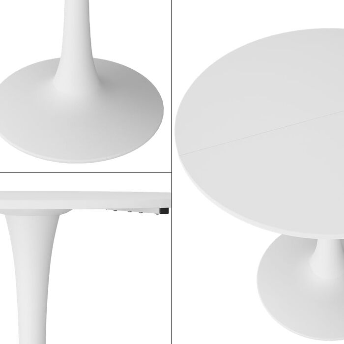 Обідній стіл Vicco Carl, білий, 80 x 80 см