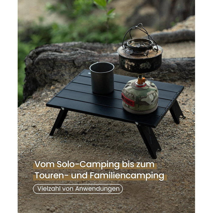 Складаний кемпінговий стіл OneTigris, маленький алюмінієвий, складний кемпінговий стіл, надлегкий портативний вуличний стіл, вантажопідйомність до 30 кг для використання на свіжому повітрі, для походів (39,5 x 29 x 12,5 см)