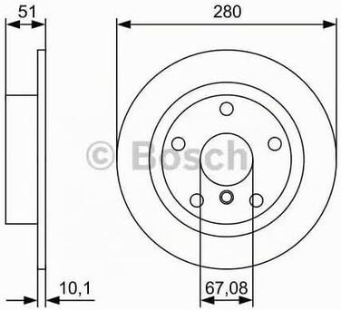 Гальмівні диски задні Bosch BD2413 280 мм комплект із 2 шт.