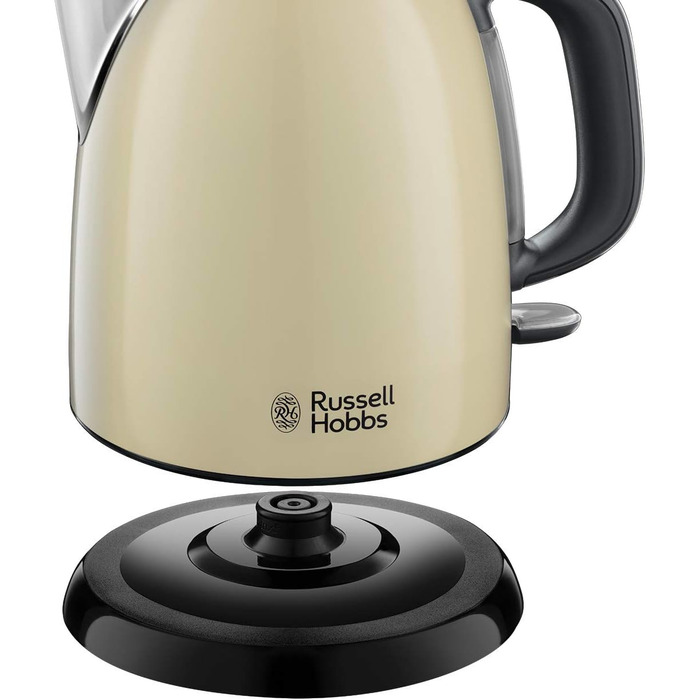 Чайник електричний Russell Hobbs 1.0 л Кольорикремовий з нержавіючої сталі (2400 Вт, функція швидкого закипання, знімний фільтр ві