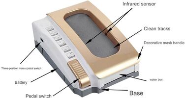 Автоматичний скребок для взуття ефективний, практичний, машина для чищення взуття, самоочисна щітка для взуття 12 В, вбудована акумуляторна батарея, подвійне джерело живлення, автоматичне індукційне самоочисне взуття