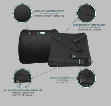 Спинна подушка Ергономічна поперекова опора з піни з ефектом пам&39яті Для здорового сидіння вдома та в офісі, чорна