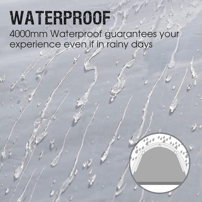 Портальний намет 3-4 особи кемпінговий водонепроникний купольний намет 4000 мм з тентом сімейний намет фестивальний намет для кемпінгу, подорожей, трекінгу, саду синього кольору