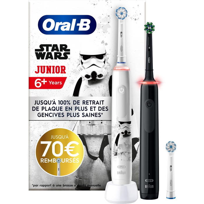 Електричні зубні щітки Oral-B, Family Edition, 2 шт. и, 1 електрична зубна щітка Oral-B PRO 3 чорні та 1 електрична зубна щітка Oral-B Junior, Star Wars