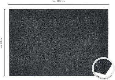 Килимок для вхідних дверей andiamo Samson для дому Бавовняний килимок, що вловлює бруд, що миється Нековзний, поглинаючий та високоякісний Килимок для вхідних дверей 60 x 100 см, Антрацит Антрацит 60 x 100 см (Прямокутний)