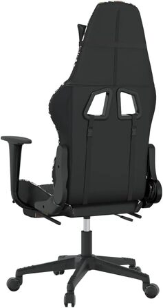 Геймерське крісло з підставкою для ніг, чорне з камуфляжем, штучна шкіра, поворотне, ергономічне, регульоване, комп&39ютерне, геймерське чорне з камуфляжем