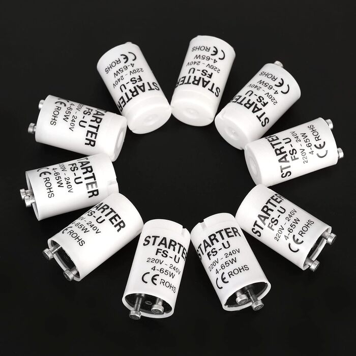 ТОКІШЕ 12 шт. Пускач люмінесцентних ламп ФС-У 4-65 Вт 220В-240В, пускач для люмінесцентних ламп, для індивідуального перемикання люмінесцентних ламп