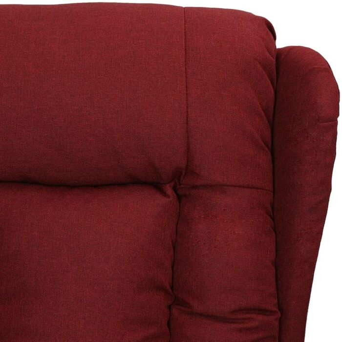 Крісло-реклайнер, регульоване крісло з 2 підставками для чашок, крісло для телевізора з функцією відкидання, м&39яке крісло-реклайнер, тканина винно-червоного кольору