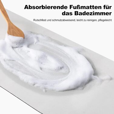 Килимок для ванної Ergocar Absorbent, швидковисихаючий килимок для ванної кімнати, стійкий до подряпин та зносостійкий, нековзний килимок, накладка на ноги для ванної кімнати, вітальні, кухні, дому (мармуровий візерунок) 60*90 см димчасто-сірий