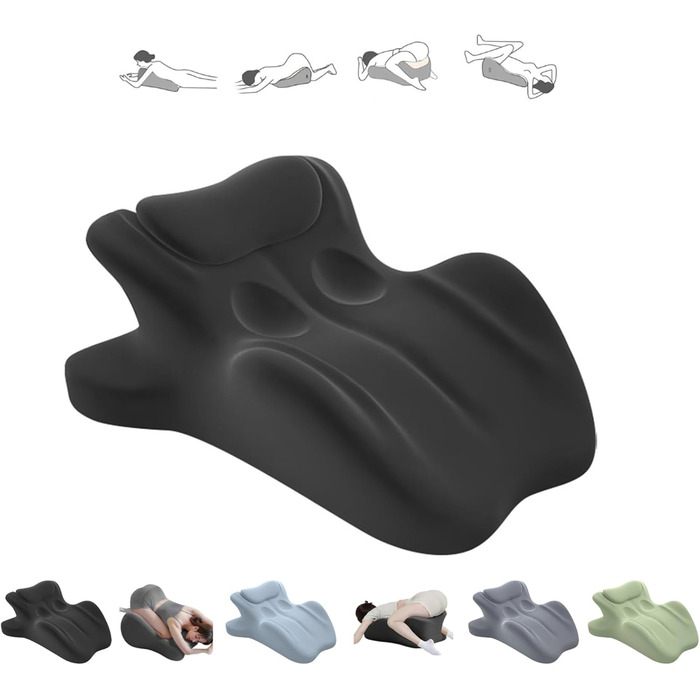 Подушка для пар, подушка Sweet Spot, кут нахилу 27 для ідеального положення, ергономічна підтримка постави для хребта та багатофункціональна подушка для ліжка, ідеально підходить для сидіння та лежання (чорна)