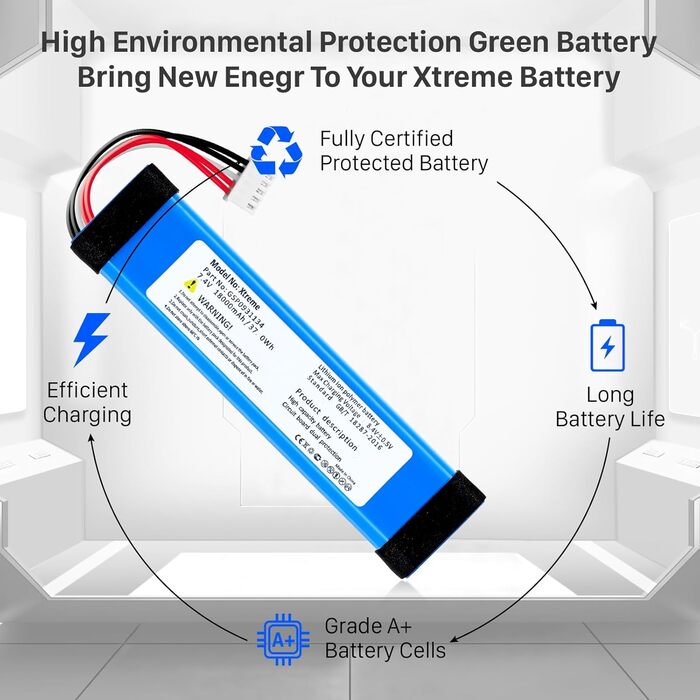 Замінний акумулятор ємністю 18000 мАг для JBL Xtreme 1, сумісний з JBL Xtreme 1, модель GSP0931134, з інструментом для встановлення
