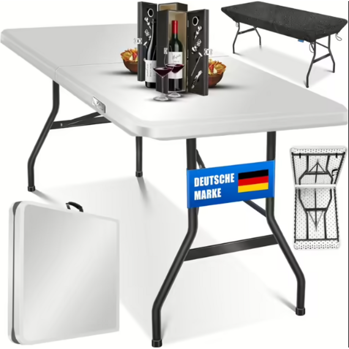 Складаний кемпінговий стіл KESSER для 6 осіб, білий