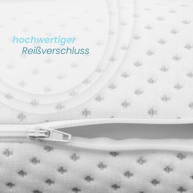 Подушка для шиї Bestlivings з піни з ефектом пам&39яті (Подушка для шиї / 30 см x 35 см x Ø9 см) Віскоеластична подушка для голови - Знімний чохол Silver Protect Antimicrobial - Сертифікована подушка для шиї Oeko-Tex (30x35 см)