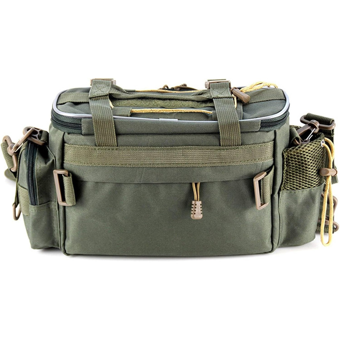 Рибальський рюкзак, сумка для риболовлі, сумка для зберігання рибальських снастей, сумки для рибальських снастей, сумка для рибальського спорядження для морської та прісноводної риболовлі (армійський зелений)