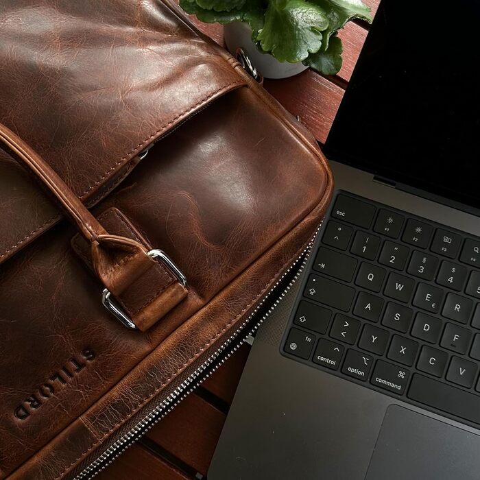 Сумка через плече шкіряна вінтажна велика сумка через плече елегантна сумочка для офісу ділової роботи ноутбук 13.3 дюйма портфель