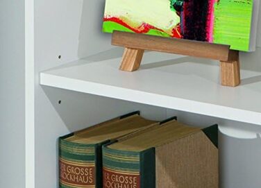 Книжкова полиця, Полиця стояча, 2 відділення, Полиці з регулюванням висоти, Дерев&39яна полиця, Вітальня, Кабінет, Офіс, Arco 1, Розміри в см Г 30 x Ш 60 x В 75, Колір Білий, 30 x 60 x 75 Білий