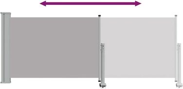 Розсувний бічний тент 100x300 см сірий, екран для забезпечення конфіденційності, вітрозахисний тент 100 x 300 см сірий