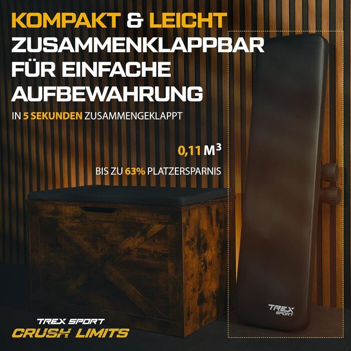 Плоска лава TX-100B Складана лава для силових тренувань Тренажерна лава для жиму лежачи в домашньому спортзалі Сталева рама, нековзна, м&39яка