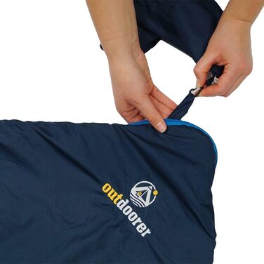 Легкий спальний мішок Trek Comfort від outdoorder, вагою 880 г дорожній спальний мішок для дорослих синього кольору, дуже маленький розмір упаковки 28x15 см