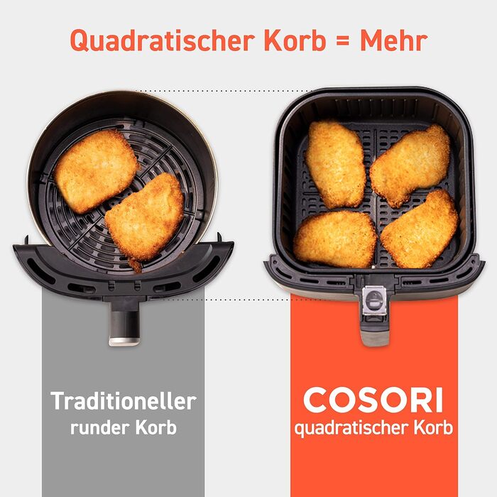 Фритюрниця з цифровим світлодіодним сенсорним екраном, 13 функцій приготування, попередній нагрів і підтримання тепла, режим струшування, без масла, 1700 Вт, чорний, 5.5L XXL Fryer