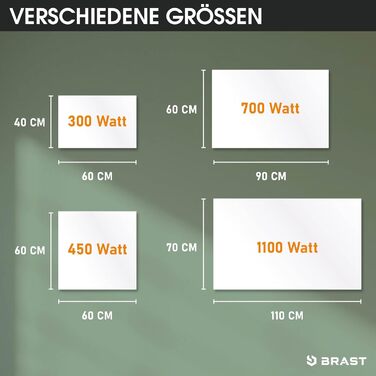 Інфрачервоний обігрівач BRAST 300-1100 Вт Зроблено в Європі У комплекті настінне кріплення, система підставок та ручка Висока ефективність Гнучке використання Ультраплоский дизайн IP 450 450 Вт