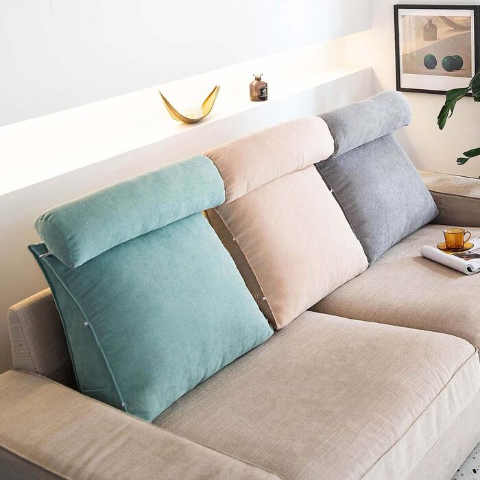 Клиноподібна подушка для читання з регульованою підтримкою шиї та спини, подушка для спинки дивана, ліжка, узголів&39я, подушка для підтримки попереку (сіра)