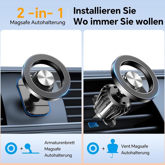 Автомобільний тримач мобільного телефону для MagSafe автомобільний тримач 20 Сильний магніт Магнітний тримач мобільного телефону а