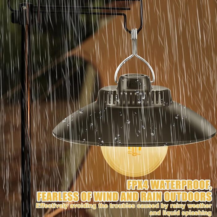 Акумуляторний кемпінговий ліхтар, 2 світлодіодні кемпінгові ліхтарі з гачком, водонепроникний, USB-акумуляторний кемпінговий ліхтар, підвісний світлодіодний кемпінговий ліхтар, ліхтар для кемпінгового намету для надзвичайних ситуацій у кемпінгу