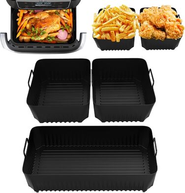 Силіконова форма для фритюрниці Ninja AF500EU, 3 шт. Аксесуари для фритюрниці 10,4 л і 5,2 л Силіконова форма, аерофритюрниці Аксесуари для Ninja Af500EU Af500EUCP 10.4L(2)