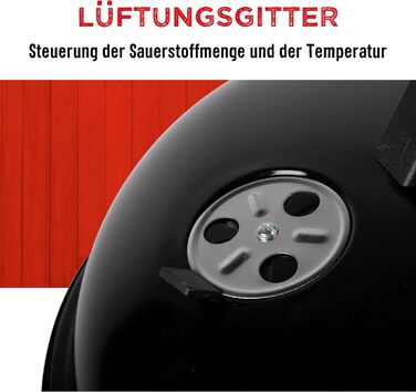 Набір для барбекю з кришкою - Вугільний гриль з попільником - Кулястий гриль діаметром 45 см