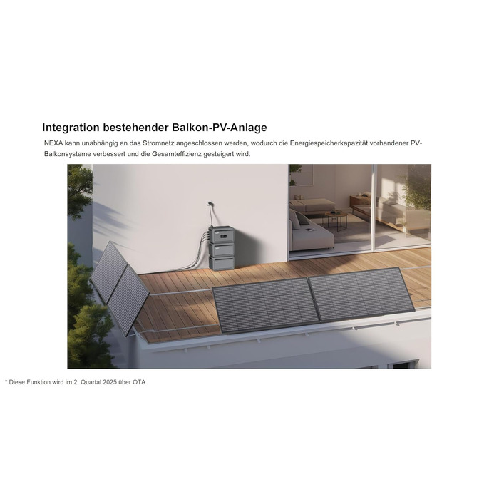 Універсальна балконна електростанція потужністю 1000 Вт з накопичувачем 2048 Втгод, Growatt NEXA 2000 з 4 MPPT датчиками, 2 повністю чорні двосторонні сонячні панелі по 500 Вт, повний комплект аксесуарів, plug & play (0 ПДВ) без монтажного кронштейна