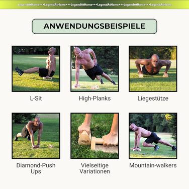 Ручки для віджимань 2 шт. в упаковці з бука стабільні та безпечні для суглобів паралельні частини для віджимань, калістеніки, віджимань та фітнес-тренувань нековзні та портативні, бук, маленькі