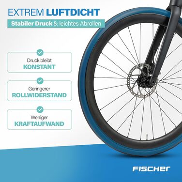 Камера велосипедна FISCHER TPU для шосейного велосипеда, 28 (700x18-25C), надлегка, захист від проколів, міцна, компактна та з високою герметичністю, з вентилем Presta (французький тип)