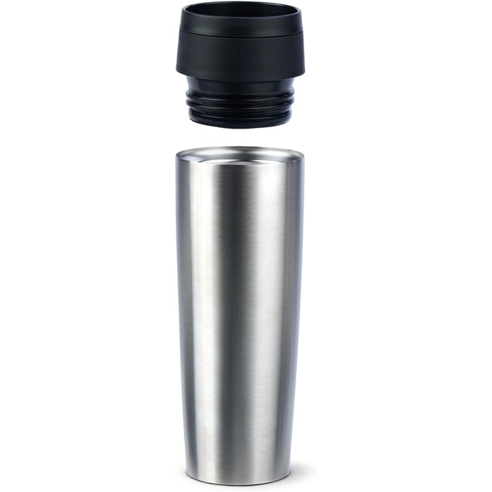 Дорожня кружка Класична ізольована кружка 0,5 літра, нова зручна кришка, що закручується, нержавіюча сталь, зберігає напої гарячими 6 годин і холодними 12 годин, 100 герметична, можна мити в посудомийній машині, отвір для пиття на 360, нержавіюча сталь, 2