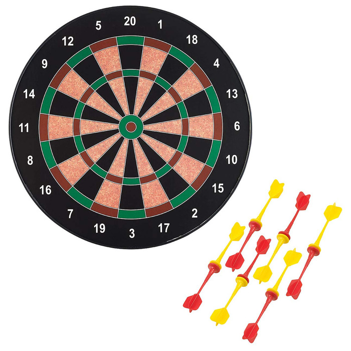 Дартс Магнітна мішень для дартсу з 12 дротиками, по 6 жовтих та червоних кожного, Ø 40 см (Магнітна мішень для дітей, гра в дартс, магніт)