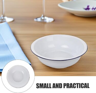 Загальна емальована чаша Біла 32 см потовщена вінтажна емальована чаша Велика побутова чаша для миття, замішування, подачі та приготування салатів