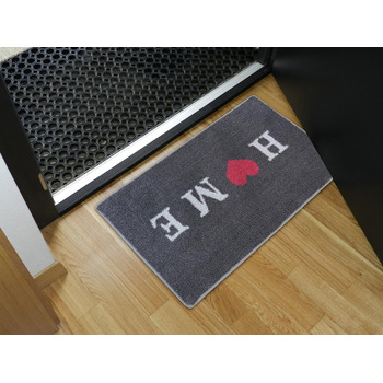 Килимок з мікрофібри 40x70 см / Пухнастий килимок з функціональною мікрофіброю для надійного уловлювання вологи та бруду / миється та нековзкий (темно-сірий - Home)